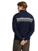 Dale of Norway Dalestolen Men's 1/4 Zip Sweater, Navy/Off White, 95611-C00_Model back
Photo credits: Dale of Norway
Lightweight merino wool sweater with 1/4 high neck and cortina patterning
