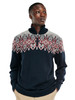 Dale of Norway Winterland Men's 1/4 Zip Sweater, Navy/Off White/Raspberry, 95291-C00_front a