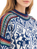 Dale of Norway - 1994 Women's Crewneck Sweater: Indigo/Off White/Bottle Green, 95881-C04_neckline detail