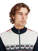 Dale of Norway Liberg Men's 1/4 zip Sweater, Marine/Off White/Raspberry, 95911-C00_Pattern Detail
Photo Credits: Dale of Norway
Lightweight merino wool sweater with 1/4 zip, medium high neck, color blocking, and eight-petal rose (snowflake) pattern