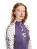 Dale of Norway Geilo Women's 1/4 Zip Sweater, Dark Purple/Off White, 82311-Q02_EC5