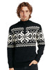 Dale of Norway Falkeberg Mens 1/4 Zip Sweater, Black/Off White, 95711-F00_EC1