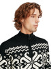 Dale of Norway Falkeberg Mens 1/4 Zip Sweater, Black/Off White, 95711-F00_EC5