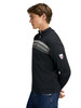 Dale of Norway Dalestolen Men's Cardigan, Dark Charcoal/Off White, 85611-E00_Model left side
Photo Credits: Dale of Norway
merino wool full zip cardigan with high neck and iconic Olympic patterning