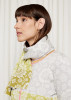 Oleana - Marit Scarf: White on Grey, 801-TG_Detail