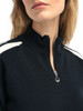 Dale of Norway - Sarstind 1879 Women's 1/4 Zip Sweater: Black/Off White, 95641-F00_neck detail
Photo credits: Dale of Norway
1/4 zip merino wool sweater with raglan sleeves