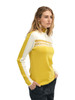 Dale of Norway - Dystingen Women's 1/4 Zip Sweater: Sweet Honey/Off White/Mustard, 95621-O01_model side