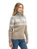 Dale of Norway - Myking Woman's 1/4 Zip Sweater: Brown Mel/Light Charcoal/Off White, 93011-P00_side