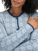 Dale of Norway - Othelie Women's Cardigan: Blue Shadow/Off White/Indigo, 85681-D00_front detail
Photo credits: Dale of Norway
A lightweight mid-layer with a slim fit, a button-front closure, crew neckline, and an all-over eight-petal rose pattern