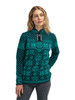 Dale of Norway - Peace Women's 1/4 Zip Sweater: Navy/Peacock, 13312-G00_front