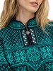 Dale of Norway - Peace Women's 1/4 Zip Sweater: Navy/Peacock, 13312-G00_pattern detail