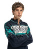 Dale of Norway - Blyfjell Unisex 1/4 Zip Sweater: Navy/Off White/Peacock, 95021-G00