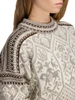 Dale of Norway - 1994 Lillehammer Women's Crewneck Sweater: Vanilla Sugar/Natural White/Coffee, 95881-M00_Patern and neck detail
Photo credits: Dale of Norway
Heavyweight sweater with drop-back hem and loose fit in natural undyed wool