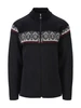 Dale of Norway - Moritz Men's Cardigan Sweater: Dark Charcoal/Black/Off White, 85851-E00_Product
Photo credits: Dale of Norway
Double layer merino wool comfort knit construction with full length zipper, medium high neck, and 2003 St. Moritz Olympic sweater pattern