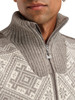 Dale of Norway - Hardanger Men's Windstopper Full-Zip Sweater: Vanilla Sugar/Natural White/Nutmeg Mel., 85691-M00_Pattern and collar detail
Photo credits: Dale of Norway