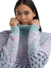 Dale of Norway - Highland Women's Sweater: Sea Blue/Pink Ombre, 96101-D00_High neck detail
Photo Credits: Dale of Norway
Lightweight mid layer sweater with a high neck in pink ombre colored alpaca blend wool. 