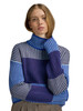 Dale of Norway - Skarstind Women's Sweater: Ultramarine/Ice Blue/Wine, 95661-Q00_Model front 
Photo Credits: Dale of Norway
Medium weight mid-layer with loose fit and high neck. Textured knit and tonal color palette.
