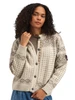Dale of Norway - Hannah Women's Cardigan: Birch/Vanilla Sugar/Nutmeg, 85841-M00_Model front detail
Photo Credits: Dale of Norway
Heavyweight mid-layer with loose fit, round neck, and pewter button closure.