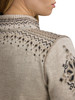 Dale of Norway - 140th Anniversary Women's Cardigan: Sand/Coffee/Mountainstone, 83481-P00_J-sleeve and shoulder design elements
Photo Credits: Dale of Norway
A medium-weight mid-layer with a full-length 2-way zipper. Intricate details and hidden design elements featured on the back, with a medium-high neck lined in skin-soft fleece.