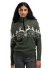 Dale of Norway - Women's 1/4 Zip Dale Christmas Sweater: Loden Green/Off White/Navy, 93921-N01_Model front detail
Photo credits: Dale of Norway