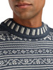 Dale of Norway - Torridal Men's Crewneck Sweater: Steel/Off White, 96171-H00_Detail image of the neckline, and patterning
Photo Credits: Dale of Norway