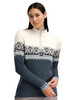 Dale of Norway - Moritz Women's 1/4 Zip Sweater: Steel/Off White/Navy, 91461-C04_front and pattern detail
Photo credits: Dale of Norway
