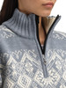 Dale of Norway - Roset Women's Windproof Sweater: Blue Shadow Melange/Off White, 96301-D00_collar and zipper detail
Photo credits: Dale of Norway