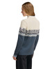 Dale of Norway - Moritz Women's Cardigan: Steel/Off White/Navy, 85941-C04_Model back
Photo credits: Dale of Norway
Dale of Norway Moritz women’s merino wool full zip cardigan in steel off white and navy with Nordic pattern
