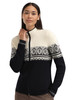 Dale of Norway - Moritz Women's Cardigan: Black/Off White/Charcoal, 85941-K00_model front detail
Photo credits: Dale of Norway
Dale of Norway Moritz women’s merino wool full zip cardigan in black, off white and charcoal with Nordic pattern
