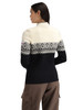 Dale of Norway - Moritz Women's Cardigan: Black/Off White/Charcoal, 85941-K00_model back
Photo credits: Dale of Norway
Dale of Norway Moritz women’s merino wool full zip cardigan in black, off white and charcoal with Nordic pattern