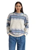 Dale of Norway - Albertville Women's Sweater: Off White/Blue Shadow/Ice Blue, 96321-A00_model front
Photo credits: Dale of Norway
Featuring an authentic Norwegian Olympic-inspired pattern, heavy knit 100% wool construction, relaxed fit, crew neck, and premium Scandinavian craftsmanship designed and knitted in Norway.