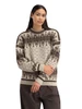 Dale of Norway - Albertville Women's Sweater: Birch Melange/Coffee Bean/Nutmeg, 96321-M00_model front
Photo credits: Dale of Norway
Dale of Norway Albertville Women’s Crewneck Sweater in Birch Melange Coffee Bean Nutmeg, undyed wool Norwegian knit with traditional pattern