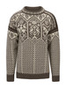Dale of Norway - 1994 Lillehammer Men's Crewneck Sweater: Nutmeg/Natural White/Vanilla Sugar, 95891-M00 _product
Photo credits: Dale of Norway
Undyed wool Norwegian Olympic sweater with Norse mythology pattern