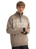 Dale of Norway - Roset Men's Windproof Sweater: Mountainstone/Off White, 96311-P00_model front detail
Photo credits: Dale of Norway
Dale of Norway Roset Men’s Windproof Sweater in Mountainstone Off White – Norwegian wool sweater with windproof lining and Nordic pattern
