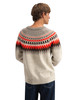 Dale of Norway - Losna Men's Crewneck Sweater: Birch Melange/Vanilla Sugar/Orange (Roth Red), 964211-M00_model back
Photo credits Dale of Norway
A chunky wool Norwegian knit with zigzag Fair Isle pattern