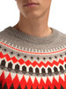 Dale of Norway - Losna Men's Crewneck Sweater: Birch Melange/Vanilla Sugar/Orange (Roth Red), 964211-M00_Pattern detail
Photo credits Dale of Norway
A chunky wool Norwegian knit with zigzag Fair Isle pattern