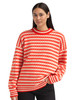Dale of Norway - Skipsleia Unisex Crewneck Sweater: Orange (Roth Red)/Natural White, 96151-K00_feminine model front detail
Photo credits: Dale of Norway