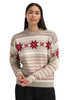 Dale of Norway - Egersund Women's Sweater: Sand Melange/Off White/Red Rose, 96381-P00__model front
Norwegian wool holiday sweater with traditional Nordic pattern and crew neck.
Photo credits: Dale of Norway
