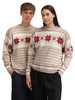 Dale of Norway - Egersund Women's Sweater: Sand Melange/Off White/Red Rose, 96381-P00__Masculine and feminine model
Norwegian wool holiday sweater with traditional Nordic pattern and crew neck.
Photo credits: Dale of Norway