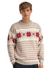 Dale of Norway - Egersund Men's Sweater: Sand Melange/Off White/Red Rose, 96371-P00_Model front detail
Norwegian wool holiday sweater with traditional Nordic pattern and crew neck.
Photo credits: Dale of Norway