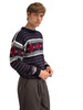 Dale of Norway - Egersund Men's Sweater: Navy/Off White/Red Rose, 96371-C00_model right side
Norwegian wool holiday sweater with traditional Nordic pattern and crew neck
Photo credits: Dale of Norway