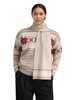 Dale of Norway - Garmisch Scarf: Sand Melange/Off White/Red Rose, 11691-P00_female model