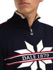 Dale of Norway - Nale Men's 1/4 Zip Sweater: Navy/Off White/Red Rose, 96471-C00_design detail
Photo credits: Dale of Norway
Nåle - Lightweight merino wool Norwegian ski sweater with Nordic rose pattern and quarter zip collar.