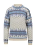 Dale of Norway - Albertville Men's Sweater: Off White/Blue Shadow/Ice Blue, 96351-A00_Product
Photo credits: Dale of Norway
A heavyweight Norwegian wool ski sweater with classic Nordic Olympic pattern and crew neck alpine design.