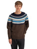 Dale of Norway - Losna Men's Crewneck Sweater: Coffee/Navy/Arctic Blue, 964211-M01_Model front
Photo credits:Dale of Norway
A heavyweight Norwegian wool sweater with zigzag Fair Isle-inspired Nordic pattern and crew neck design.