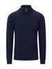 Dale of Norway - Jordalen Men's 1/4 Zip Sweater: Navy, 96391-C00_Product
Photo Credits: Dale of Norway
A traditional Norwegian wool sweater with cable knit, moss stitch and honeycomb pattern, quarter zip collar, designed and knitted in Norway.