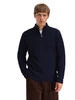 Dale of Norway - Jordalen Men's 1/4 Zip Sweater: Navy, 96391-C00_Model front
Photo Credits: Dale of Norway
A traditional Norwegian wool sweater with cable knit, moss stitch and honeycomb pattern, quarter zip collar, designed and knitted in Norway.