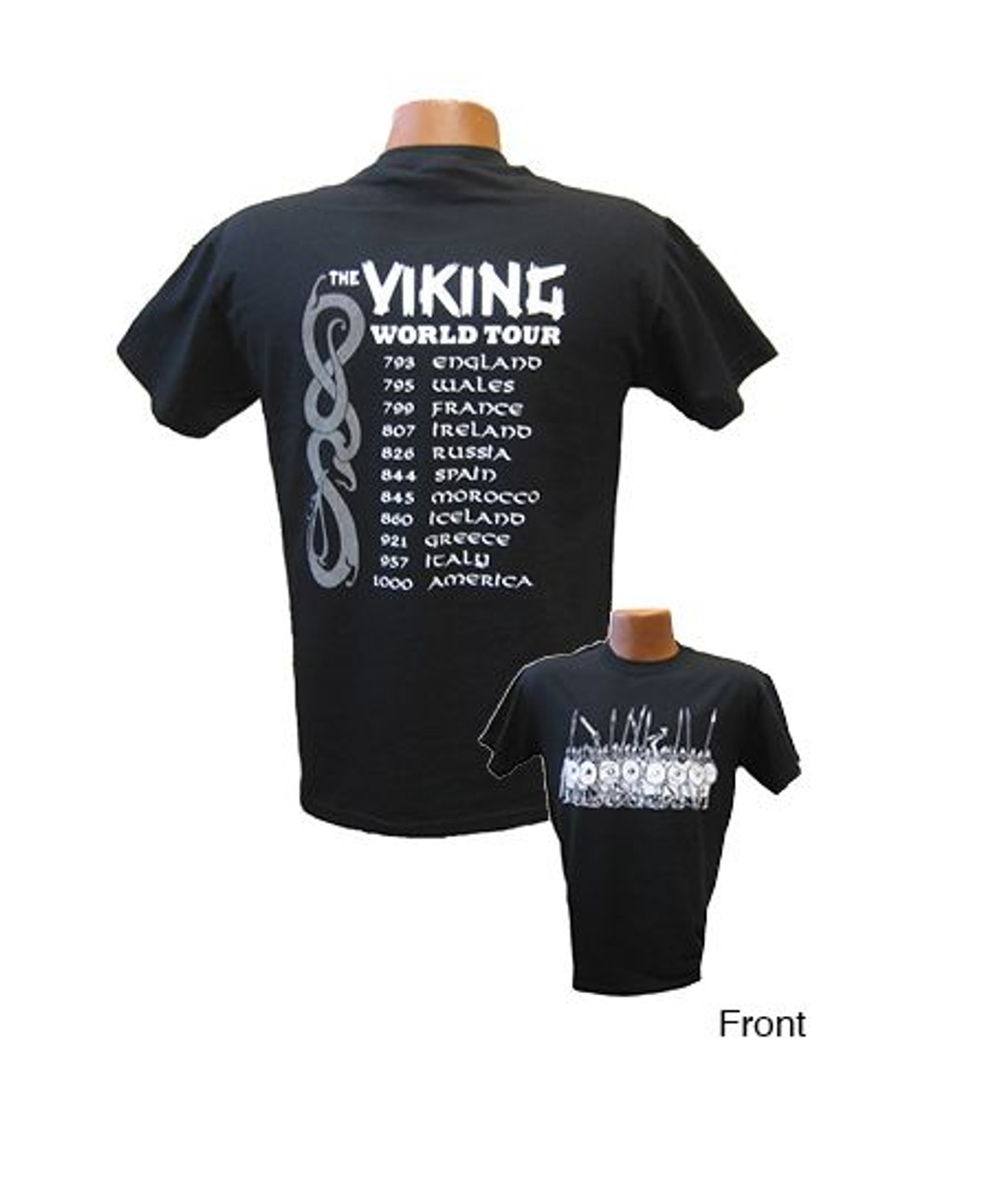 Viking World Tour T shirt in Black The Nordic Shop