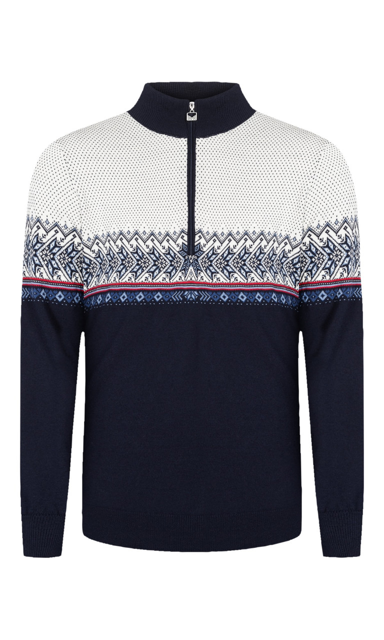 Dale of Norway - Hovden Men's 1/4 Zip Sweater: Navy/Off White/Blue