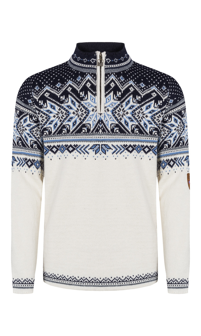 Dale of Norway - Vail Unisex 1/4 Zip Sweater: Off White/Midnight